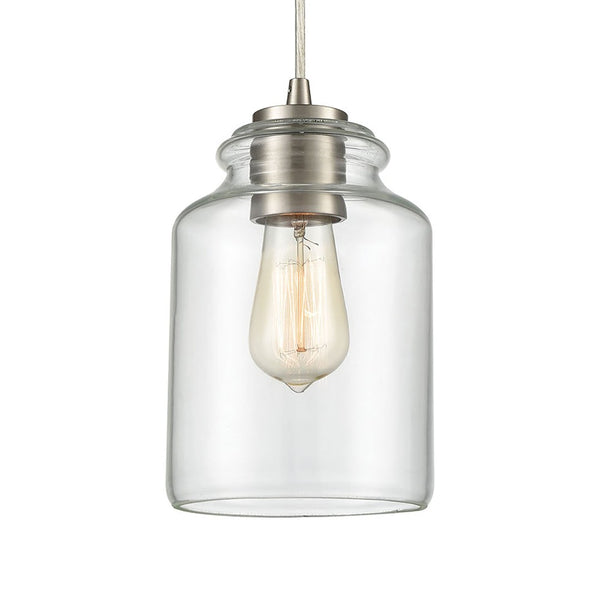 Atlas Josie 6'' Wide Modern 1-Light Mini Pendant in Satin Nickel - Perfect for Kitchen & Dining Spaces! CL12306-NK