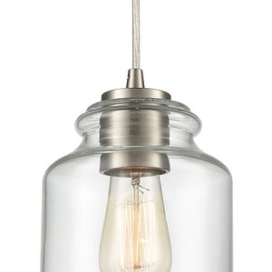 Atlas Josie 6'' Wide Modern 1-Light Mini Pendant in Satin Nickel - Perfect for Kitchen & Dining Spaces! CL12306-NK