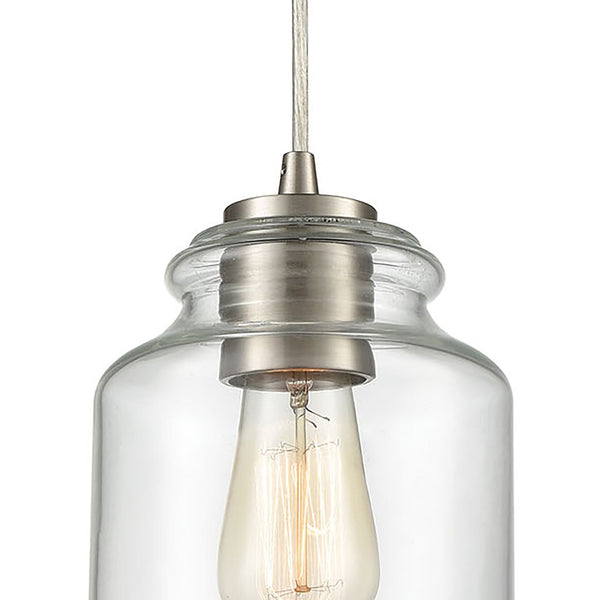 Atlas Josie 6'' Wide Modern 1-Light Mini Pendant in Satin Nickel - Perfect for Kitchen & Dining Spaces! CL12306-NK