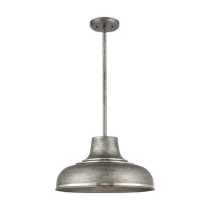 Atlas Kerin 16'' Wide Industrial 1-Light Pendant - Textured Silver Gray, Perfect for Modern Spaces CL12309-SV