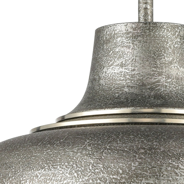 Atlas Kerin 16'' Wide Industrial 1-Light Pendant - Textured Silver Gray, Perfect for Modern Spaces CL12309-SV