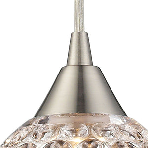 Atlas Kersey 5" Wide 1-Light Pendant - Elegant Satin Nickel with Crystal Shade for Modern Spaces CL12310-NK