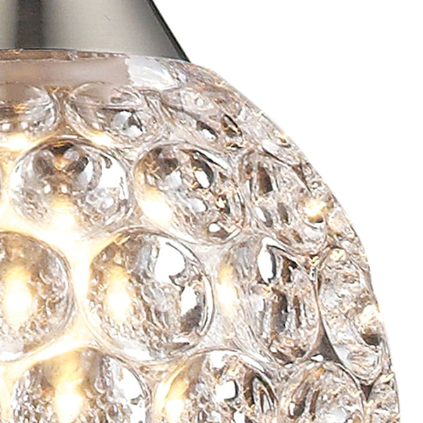 Atlas Kersey 5" Wide 1-Light Pendant - Elegant Satin Nickel with Crystal Shade for Modern Spaces CL12310-NK