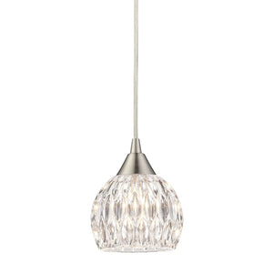 Atlas Kersey 5'' Wide Crystal Pendant Light - Satin Nickel Finish, Modern Elegance for Any Room CL12311-NK