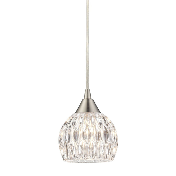 Atlas Kersey 5'' Wide Crystal Pendant Light - Satin Nickel Finish, Modern Elegance for Any Room CL12311-NK
