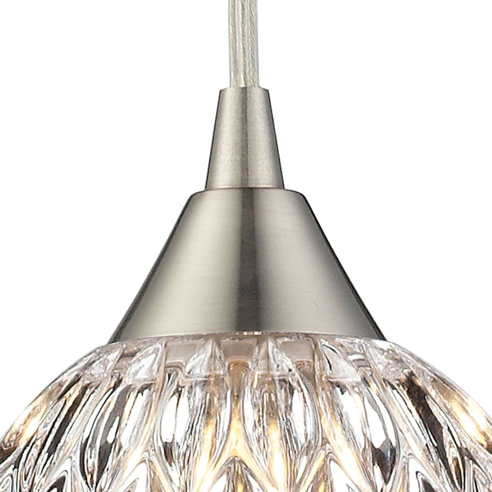 Atlas Kersey 5'' Wide Crystal Pendant Light - Satin Nickel Finish, Modern Elegance for Any Room CL12311-NK