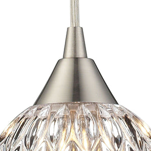Atlas Kersey 5'' Wide Crystal Pendant Light - Satin Nickel Finish, Modern Elegance for Any Room CL12311-NK