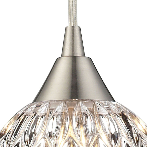 Atlas Kersey 5'' Wide Crystal Pendant Light - Satin Nickel Finish, Modern Elegance for Any Room CL12311-NK