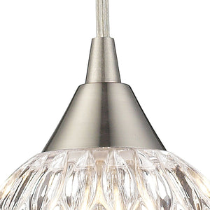 Atlas Kersey 5'' Wide Crystal Pendant Light - Satin Nickel Finish, Modern Elegance for Any Room CL12311-NK