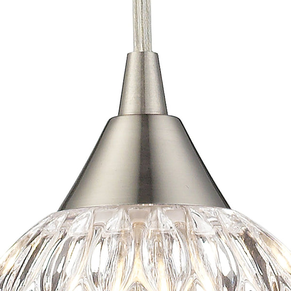Atlas Kersey 5'' Wide Crystal Pendant Light - Satin Nickel Finish, Modern Elegance for Any Room CL12311-NK