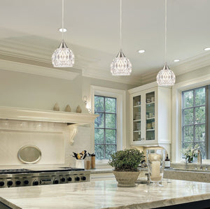 Atlas Kersey 5'' Wide Crystal Pendant Light - Satin Nickel Finish, Modern Elegance for Any Room CL12311-NK