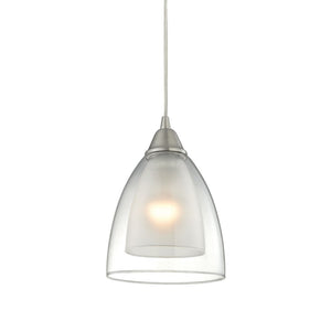 Atlas Layers 6'' Wide 1-Light Pendant - Modern Satin Nickel Fixture for Stylish Kitchens & Dining Areas CL12313-NK