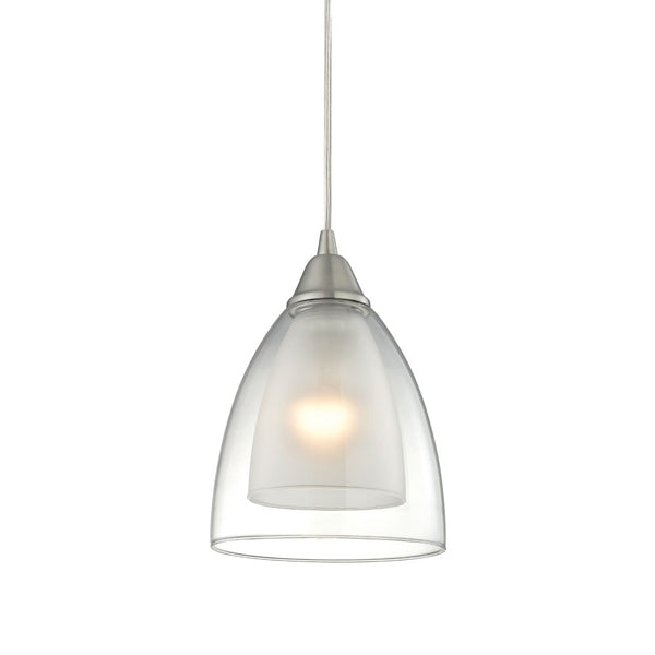 Atlas Layers 6'' Wide 1-Light Pendant - Modern Satin Nickel Fixture for Stylish Kitchens & Dining Areas CL12313-NK