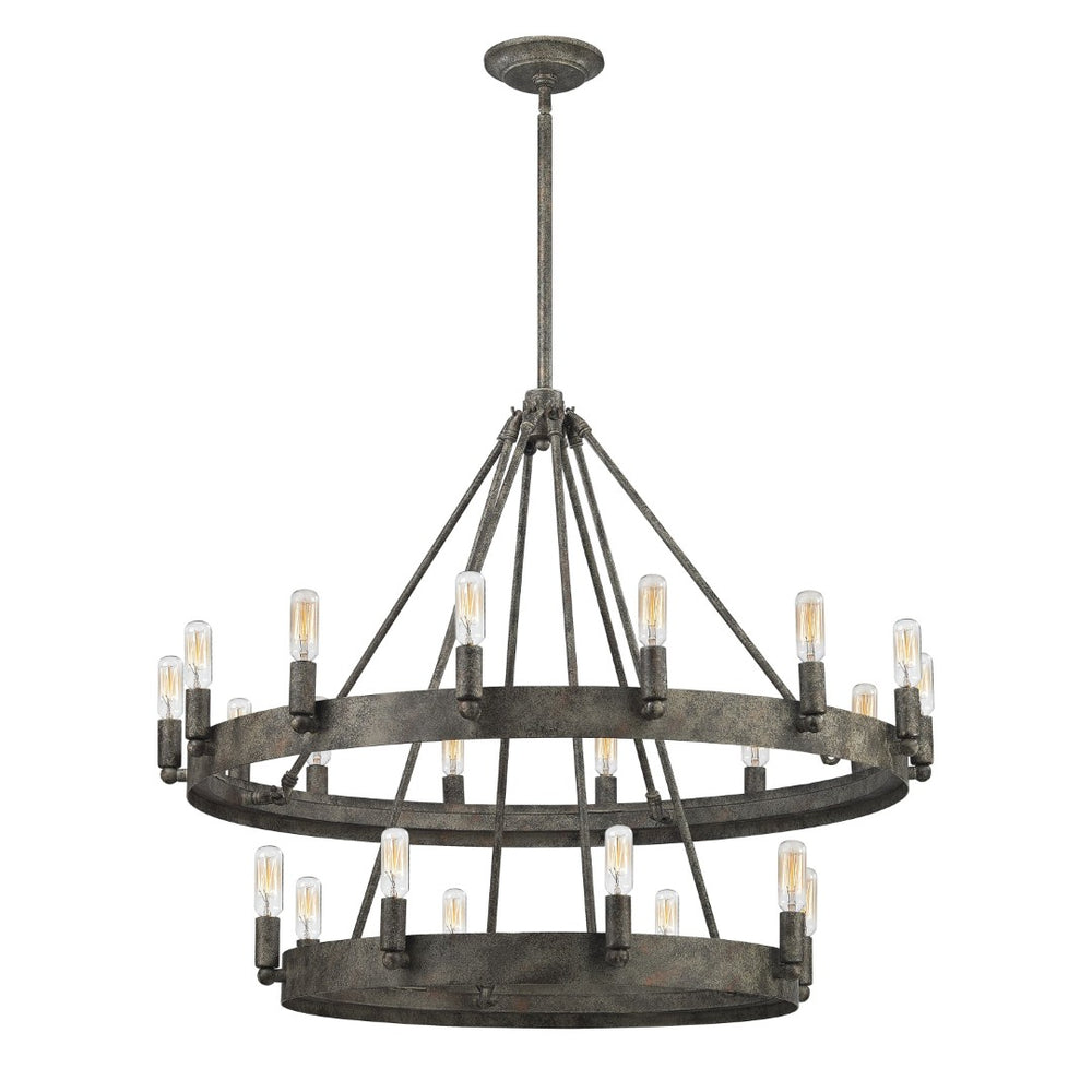 Atlas Lewisburg 32'' Wide 22-Light Chandelier – Mediterranean Elegance in Malted Rust for Timeless Style CL12314-GY
