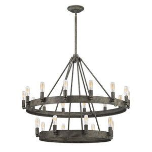 Atlas Lewisburg 32'' Wide 22-Light Chandelier – Mediterranean Elegance in Malted Rust for Timeless Style CL12314-GY