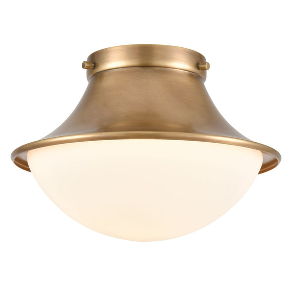 Atlas Matterhorn 1-Light Flush Mount - Modern Warmth with Frosted Glass for Stylish Ambient Lighting Natural 11'' CL12332-BS