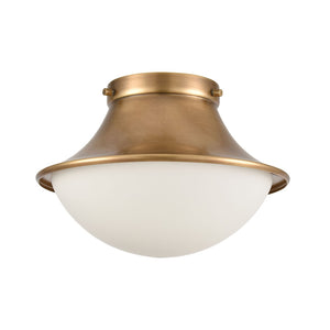 Atlas Matterhorn 1-Light Flush Mount - Modern Warmth with Frosted Glass for Stylish Ambient Lighting Natural 11'' CL12332-BS