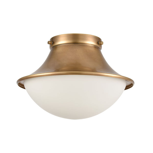 Atlas Matterhorn 1-Light Flush Mount - Modern Warmth with Frosted Glass for Stylish Ambient Lighting Natural 11'' CL12332-BS