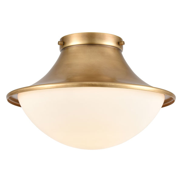 Atlas Matterhorn 1-Light Flush Mount - Modern Warmth with Frosted Glass for Stylish Ambient Lighting Natural 13'' CL12333-BS