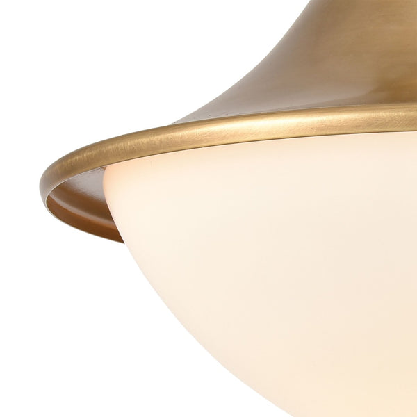 Atlas Matterhorn 1-Light Flush Mount - Modern Warmth with Frosted Glass for Stylish Ambient Lighting Natural 13'' CL12333-BS