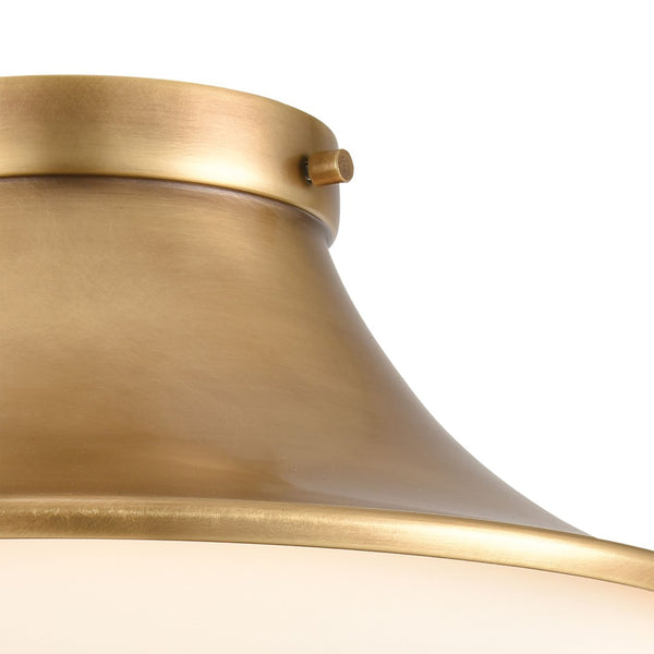 Atlas Matterhorn 1-Light Flush Mount - Modern Warmth with Frosted Glass for Stylish Ambient Lighting Natural 13'' CL12333-BS
