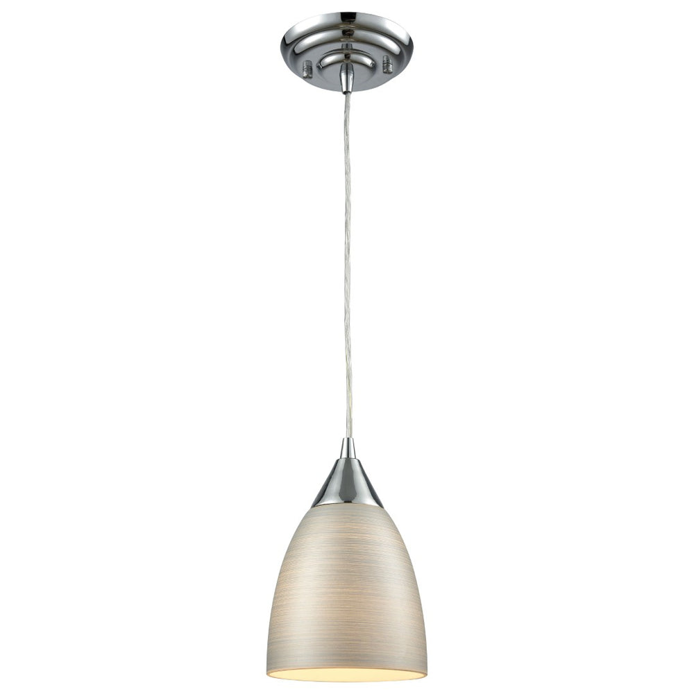 Atlas Merida 6" Wide Mini Pendant Light - Polished Chrome with Opal Glass Shade for Stylish Illumination CL12342-CH