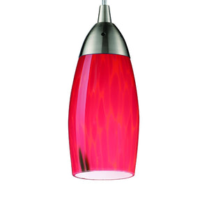 Atlas Milan 3'' Wide 1-Light Pendant - Hand-Blown Glass Fixture for Contemporary Interior Illumination Satin Nickel with Fire Red Glass CL12343-RD