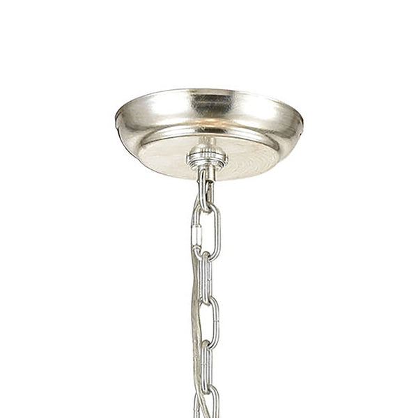 Atlas Modish 6-Light Chandelier – Sculptural Contemporary Design with Silver Leaf Finish for Stunning Illumination Matte White 21'' CL12347-WH