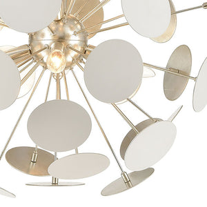 Atlas Modish 6-Light Chandelier – Sculptural Contemporary Design with Silver Leaf Finish for Stunning Illumination Matte White 21'' CL12347-WH