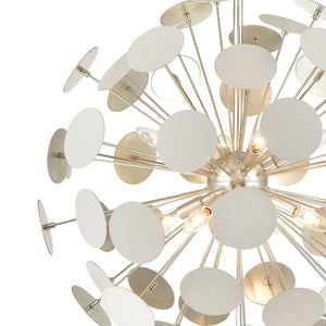 Atlas Modish 6-Light Chandelier – Sculptural Contemporary Design with Silver Leaf Finish for Stunning Illumination Matte White 28'' CL12348-WH