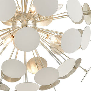 Atlas Modish 6-Light Chandelier – Sculptural Contemporary Design with Silver Leaf Finish for Stunning Illumination Matte White 28'' CL12348-WH