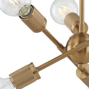 Atlas Module 15'' Wide 6-Light Semi Flush Mount - Stylish Midcentury Brass Fixture for Modern Spaces CL12349-BS