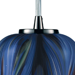 Atlas Molten Hand-Blown 1-Light Pendant - Artisanal Blue Glass with Satin Nickel Finish for Modern Spaces CL12350-BL