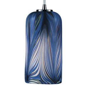 Atlas Molten Hand-Blown 1-Light Pendant - Artisanal Blue Glass with Satin Nickel Finish for Modern Spaces CL12350-BL