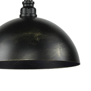 Atlas Mulvaney 49" Wide Rustic-Industrial 3-Light Linear Chandelier - Weathered Black & Gold Finish CL12355-BK