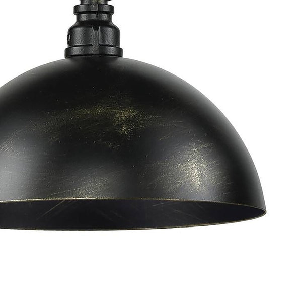Atlas Mulvaney 49" Wide Rustic-Industrial 3-Light Linear Chandelier - Weathered Black & Gold Finish CL12355-BK