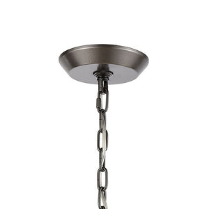 Atlas Naples 8-Light Chandelier - Tropical Elegance with Sculptural Metal Fronds and Crystal Accents Dark Graphite 26'' CL12356-BZ