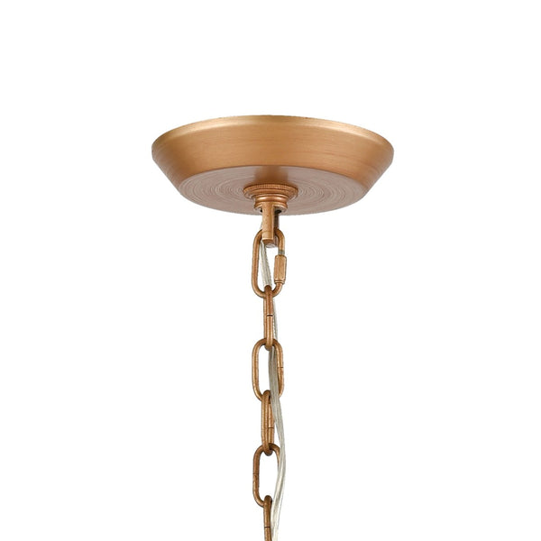 Atlas Naples 8-Light Chandelier - Tropical Elegance with Sculptural Metal Fronds and Crystal Accents Matte Gold 26'' CL12356-GD