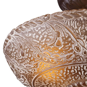 Atlas Norwich 14'' Wide 3-Light Semi Flush Mount - Classic Oiled Bronze with Warm Amber Glass Illumination CL12362-BZ