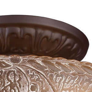 Atlas Norwich 14'' Wide 3-Light Semi Flush Mount - Classic Oiled Bronze with Warm Amber Glass Illumination CL12362-BZ
