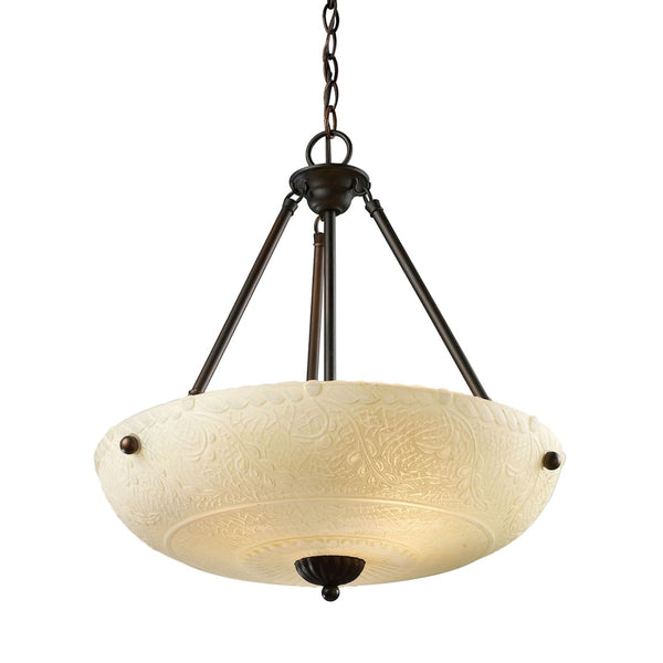Atlas Norwich 18'' Wide 3-Light Pendant – Classic Aged Bronze Design with Amber Glass for Cozy Illumination CL12363-BZ