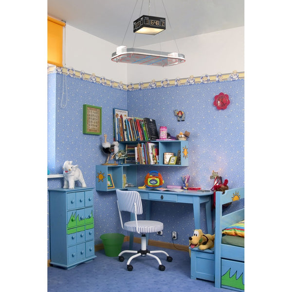 Atlas Novelty 22" Wide 2-Light Linear Chandelier - Whimsical Satin Nickel Design for Playful Spaces CL12364-NK