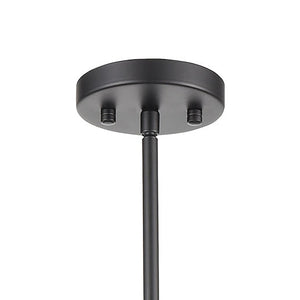 Atlas Oriah 10" Wide Mini Pendant Light - Modern Matte Black with Mercury Glass & Satin Brass Accents CL12366-BK