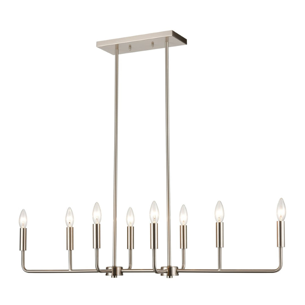 Atlas Park Slope 39'' Wide 8-Light Linear Chandelier - Stylish Brushed Nickel Fixture for Modern Spaces CL12369-NK