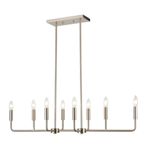 Atlas Park Slope 39'' Wide 8-Light Linear Chandelier - Stylish Brushed Nickel Fixture for Modern Spaces CL12369-NK