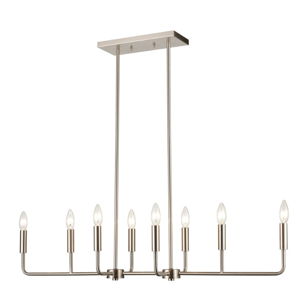 Atlas Park Slope 39'' Wide 8-Light Linear Chandelier - Stylish Brushed Nickel Fixture for Modern Spaces CL12369-NK