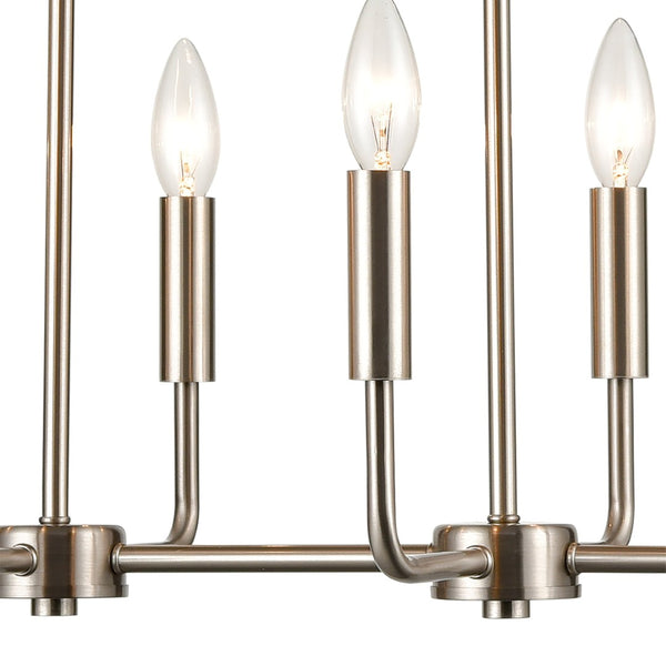 Atlas Park Slope 39'' Wide 8-Light Linear Chandelier - Stylish Brushed Nickel Fixture for Modern Spaces CL12369-NK