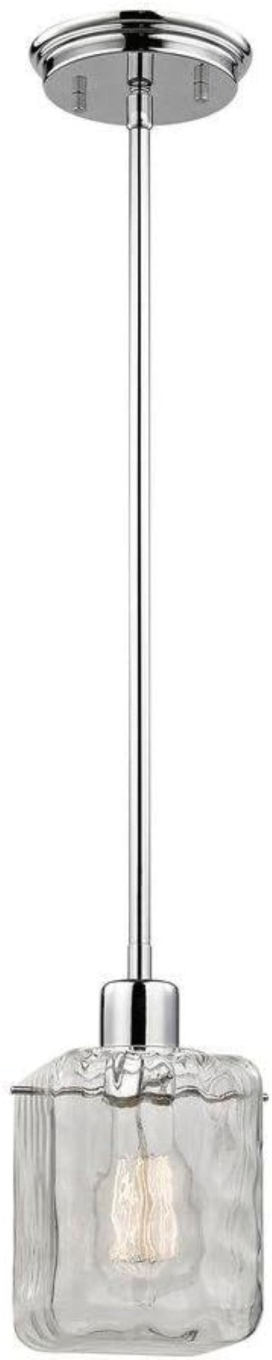 Atlas Morgan 4.5'' Wide 1-Light Pendant - Modern Cube-Shaped Rippled Glass with Polished Chrome Finish CL12371-CH