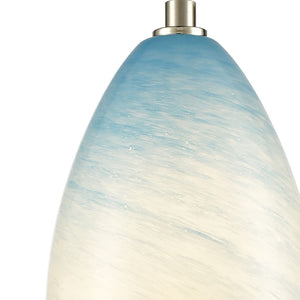 Atlas Planetario 5'' Wide 1-Light Mini Pendant - Sky-Blue Glass Shade with Satin Nickel Finish for Elegance CL12377-BL1