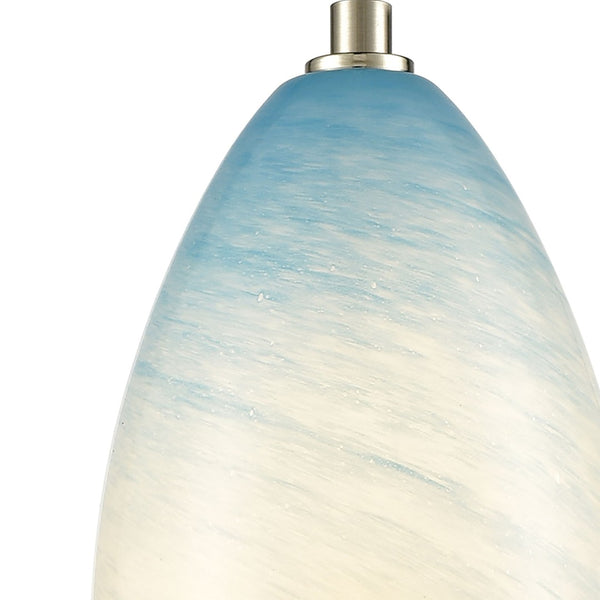 Atlas Planetario 5'' Wide 1-Light Mini Pendant - Sky-Blue Glass Shade with Satin Nickel Finish for Elegance CL12377-BL1